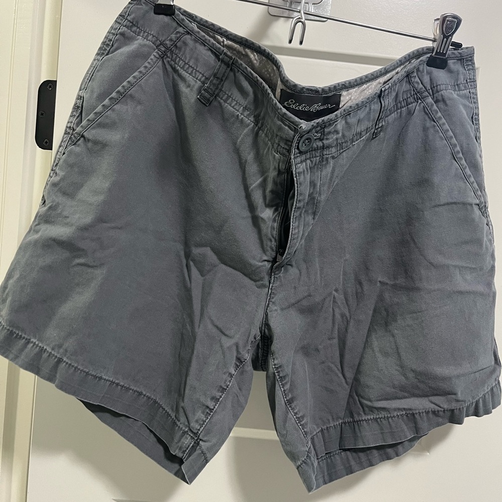 Womens, Eddie Bauer gray shorts. Size 12. Inseam is 6 inches.